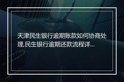 天津民生银行逾期账款如何协商处理,民生银行逾期还款流程详解