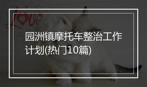 园洲镇摩托车整治工作计划(热门10篇)