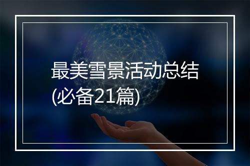 最美雪景活动总结(必备21篇)