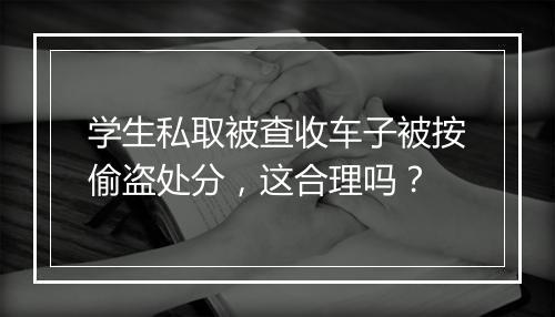 学生私取被查收车子被按偷盗处分，这合理吗？