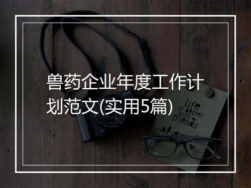 兽药企业年度工作计划范文(实用5篇)