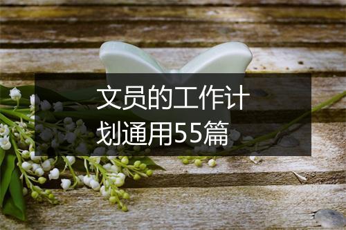 文员的工作计划通用55篇