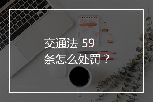 交通法 59 条怎么处罚？