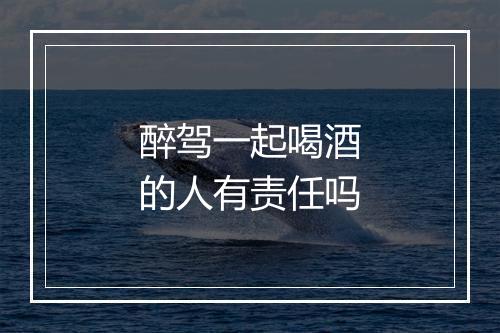 醉驾一起喝酒的人有责任吗