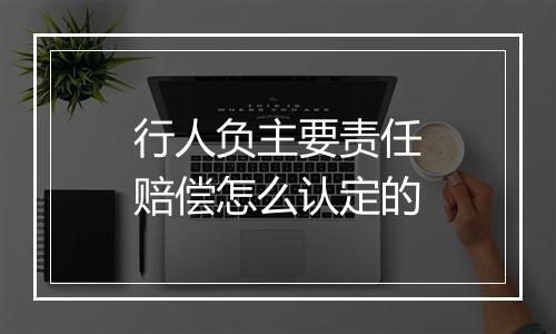 行人负主要责任赔偿怎么认定的