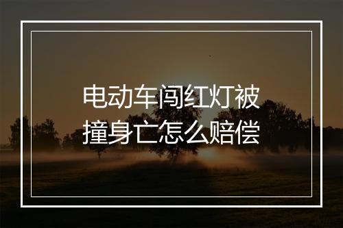 电动车闯红灯被撞身亡怎么赔偿