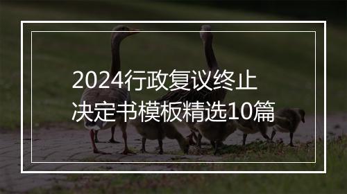 2024行政复议终止决定书模板精选10篇