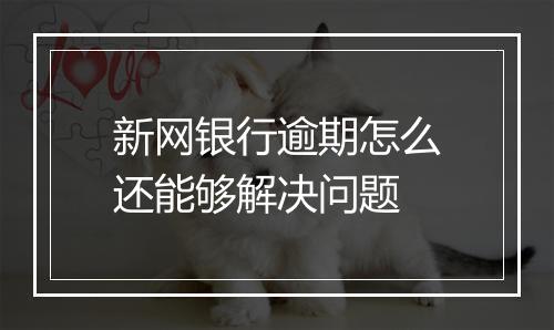 新网银行逾期怎么还能够解决问题