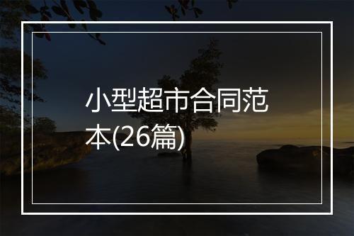 小型超市合同范本(26篇)