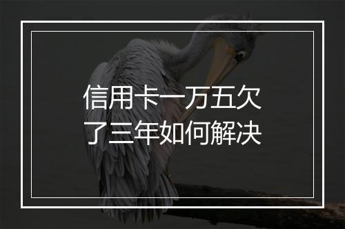 信用卡一万五欠了三年如何解决