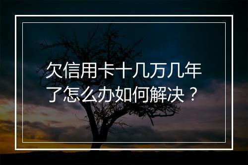 欠信用卡十几万几年了怎么办如何解决？
