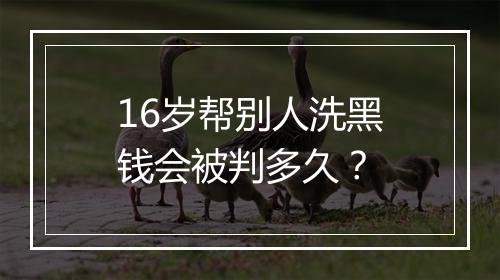 16岁帮别人洗黑钱会被判多久？