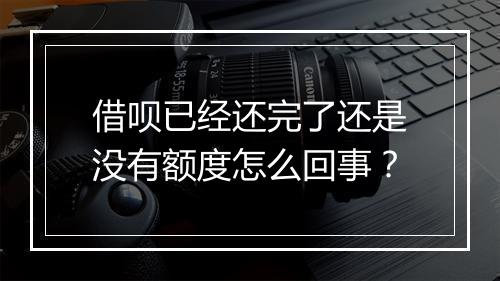 借呗已经还完了还是没有额度怎么回事？