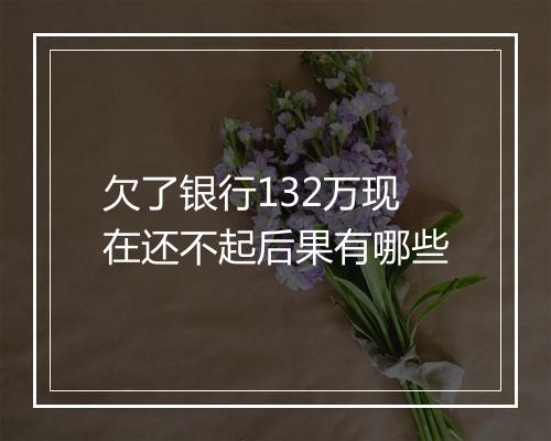 欠了银行132万现在还不起后果有哪些