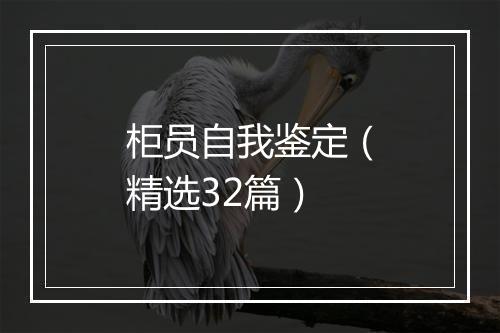 柜员自我鉴定（精选32篇）