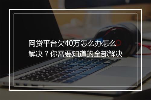 网贷平台欠40万怎么办怎么解决？你需要知道的全部解决