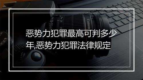 恶势力犯罪最高可判多少年,恶势力犯罪法律规定