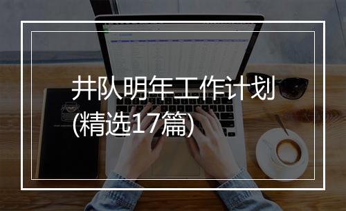 井队明年工作计划(精选17篇)