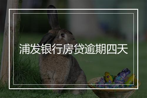 浦发银行房贷逾期四天