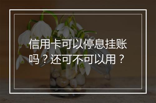 信用卡可以停息挂账吗？还可不可以用？