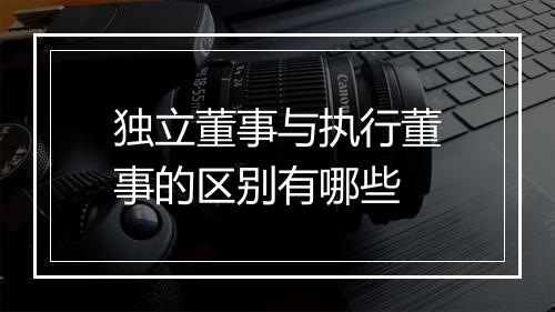 独立董事与执行董事的区别有哪些
