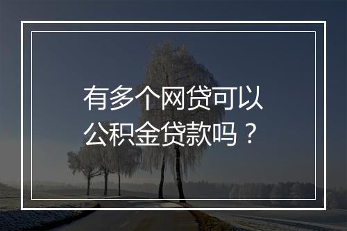 有多个网贷可以公积金贷款吗？