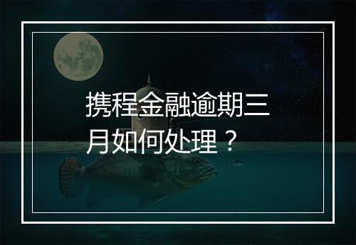 携程金融逾期三月如何处理？