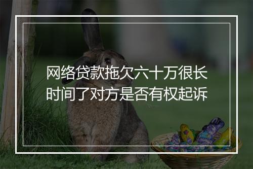 网络贷款拖欠六十万很长时间了对方是否有权起诉