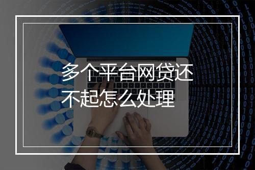 多个平台网贷还不起怎么处理