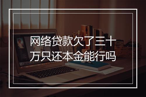 网络贷款欠了三十万只还本金能行吗