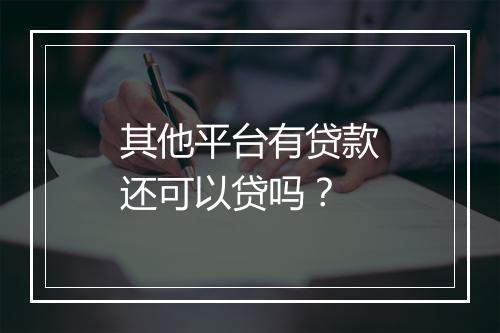 其他平台有贷款还可以贷吗？