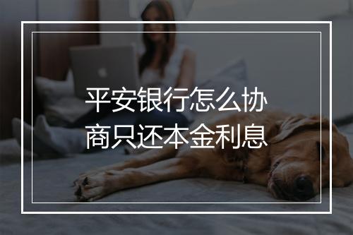 平安银行怎么协商只还本金利息