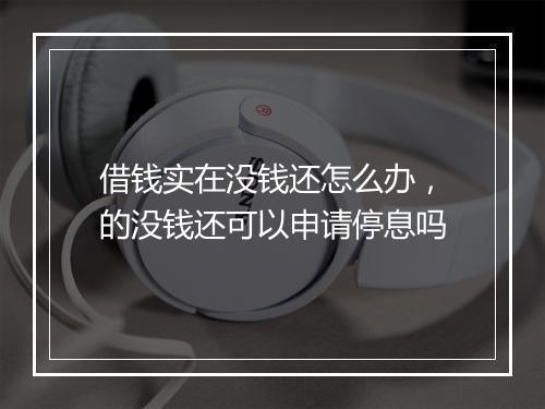 借钱实在没钱还怎么办，的没钱还可以申请停息吗