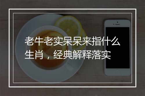 老牛老实呆呆来指什么生肖，经典解释落实