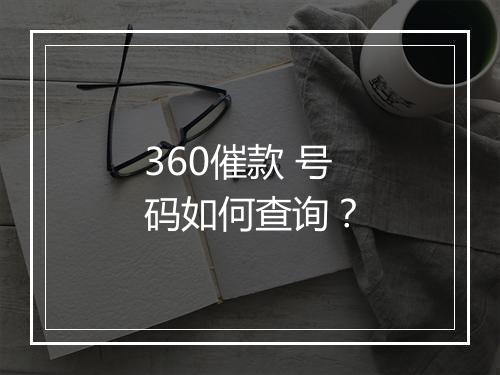 360催款 号码如何查询？