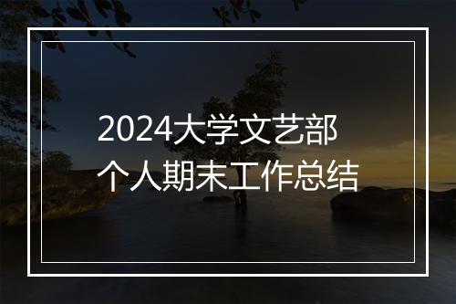 2024大学文艺部个人期末工作总结