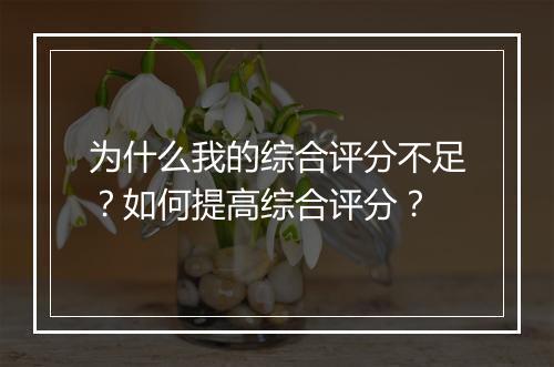 为什么我的综合评分不足？如何提高综合评分？