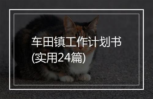 车田镇工作计划书(实用24篇)