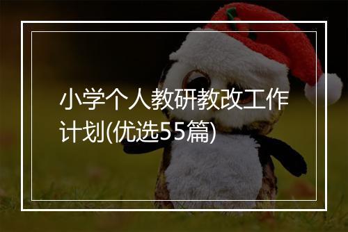 小学个人教研教改工作计划(优选55篇)