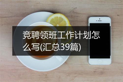 竞聘领班工作计划怎么写(汇总39篇)