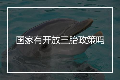 国家有开放三胎政策吗