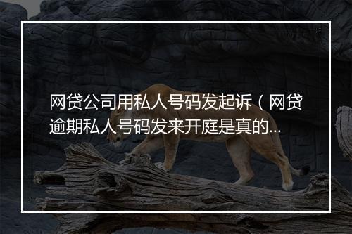 网贷公司用私人号码发起诉（网贷逾期私人号码发来开庭是真的吗）