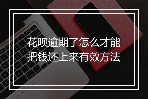 花呗逾期了怎么才能把钱还上来有效方法