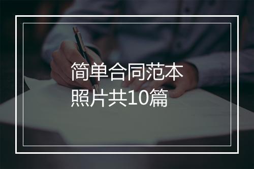 简单合同范本照片共10篇