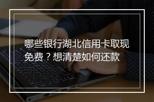 哪些银行湖北信用卡取现免费？想清楚如何还款