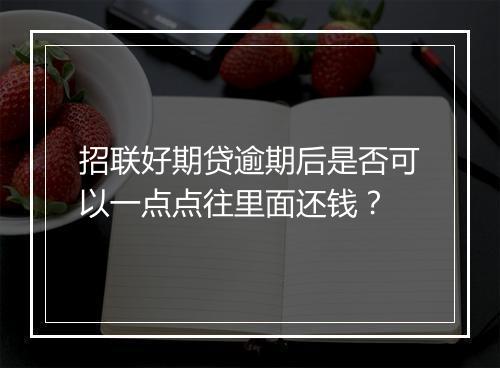 招联好期贷逾期后是否可以一点点往里面还钱？