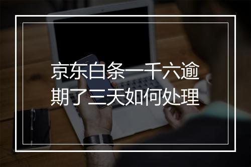京东白条一千六逾期了三天如何处理