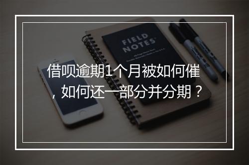 借呗逾期1个月被如何催，如何还一部分并分期？