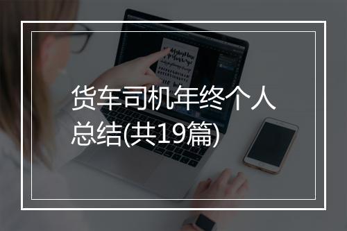 货车司机年终个人总结(共19篇)
