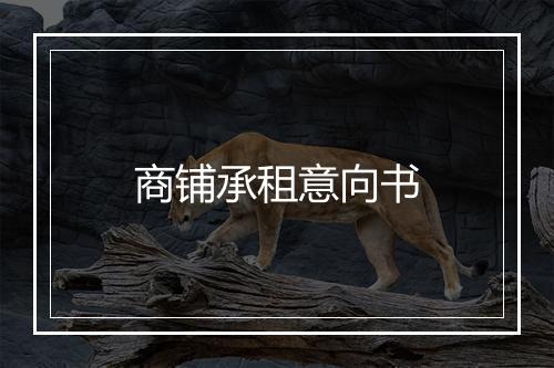 商铺承租意向书